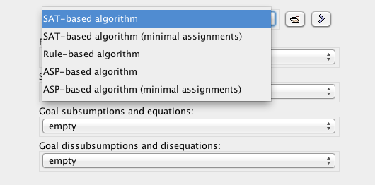 choose the unification algorithm